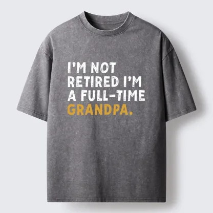 Tokyo-Tiger Official Full Time Grandpa Duty Washed T-Shirt