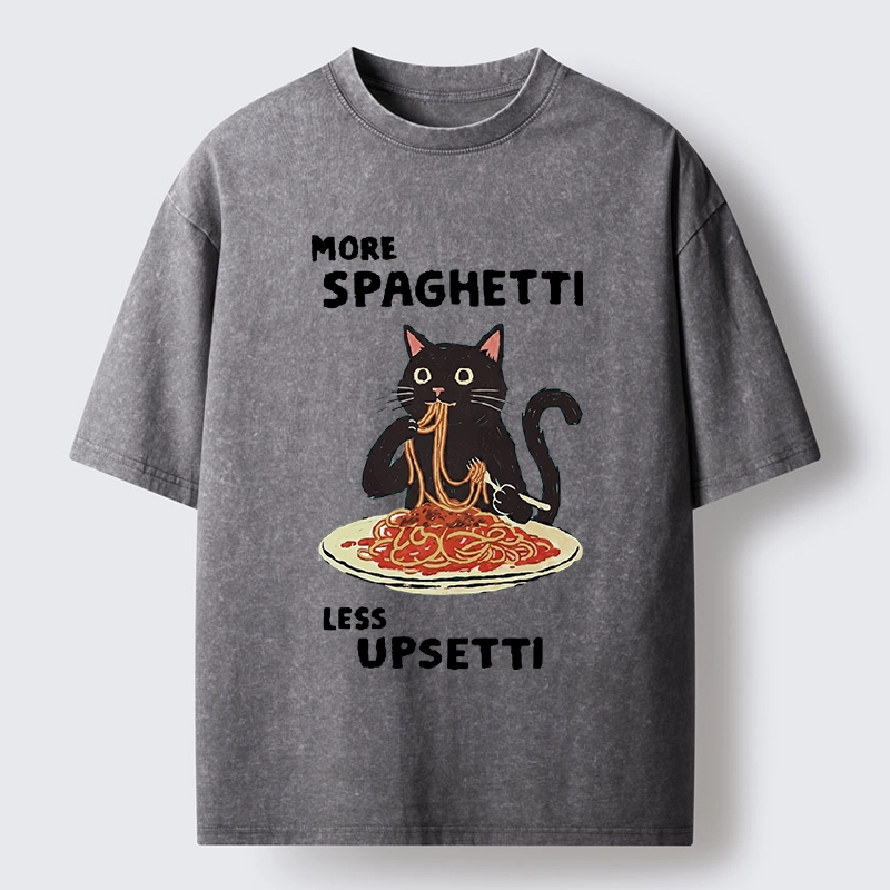 Tokyo-Tiger More Spaghetti Less Upsetti Cat Washed T-Shirt