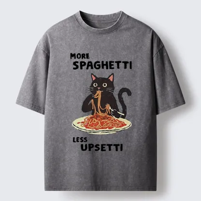 Tokyo-Tiger More Spaghetti Less Upsetti Cat Washed T-Shirt