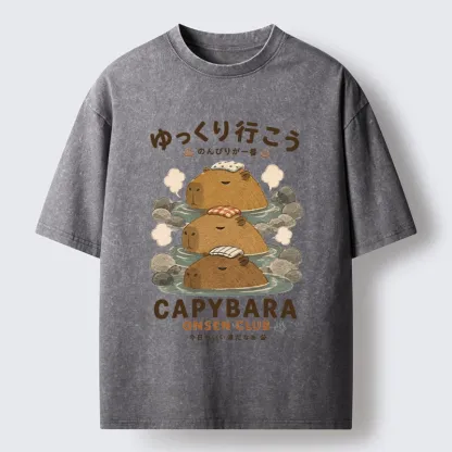 Tokyo-Tiger Hot Spring Life Slow Vibes Only Washed T-Shirt