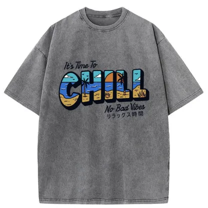 Tokyo-Tiger It's Time To Chill Washed T-Shirt