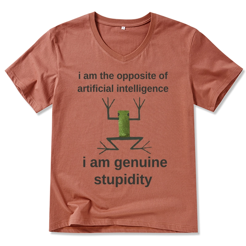 Tokyo-Tiger Genuine Stupidity Frog Meme V-Neck Classic T-Shirt