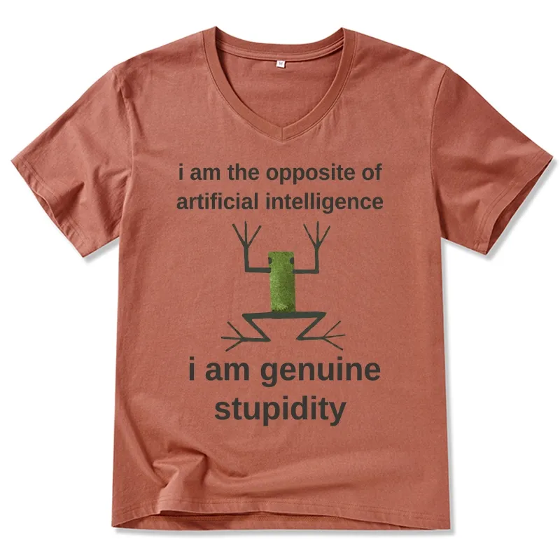 Tokyo-Tiger Genuine Stupidity Frog Meme V-Neck Classic T-Shirt