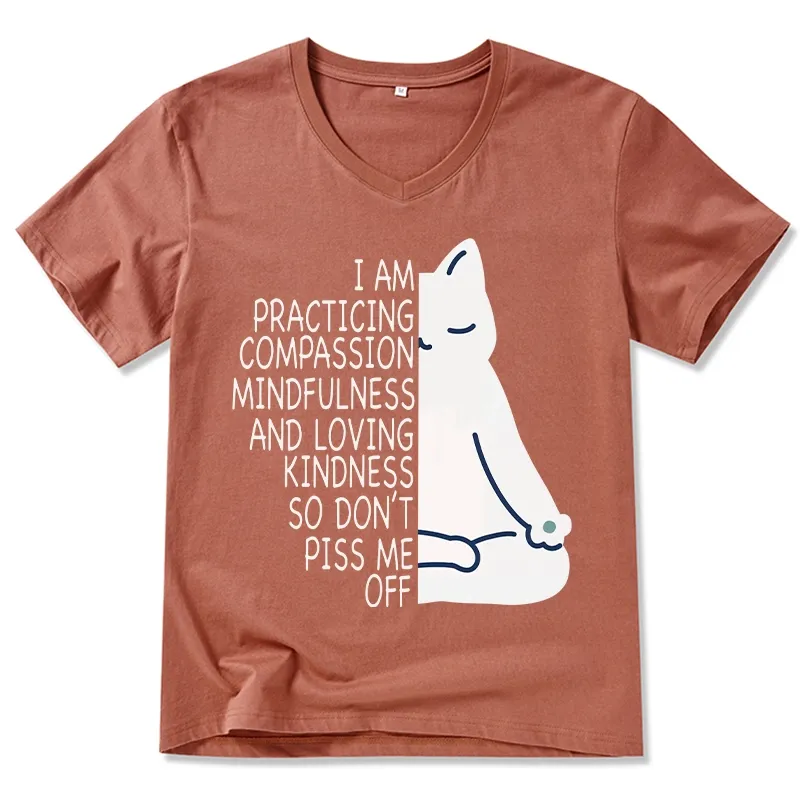 Tokyo-Tiger Calm Black Cat With Anger Issues V-Neck Classic T-Shirt Sale
