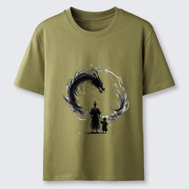 Tokyo-Tiger Samurai And Dragon Fatherhood Classic T-Shirt