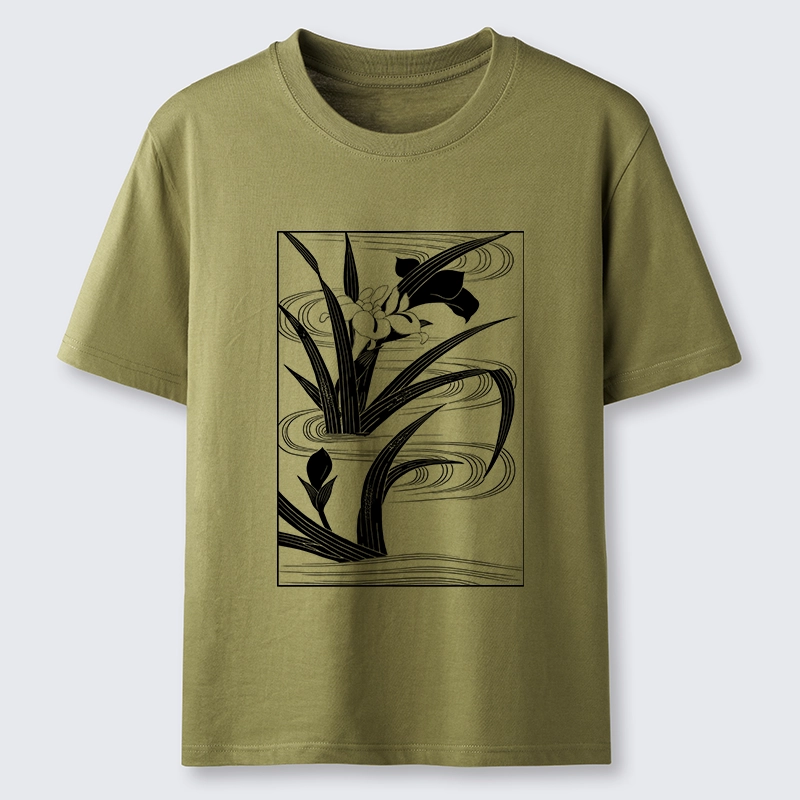 Tokyo-Tiger Japanese Iris Woodblock Art Classic T-Shirt
