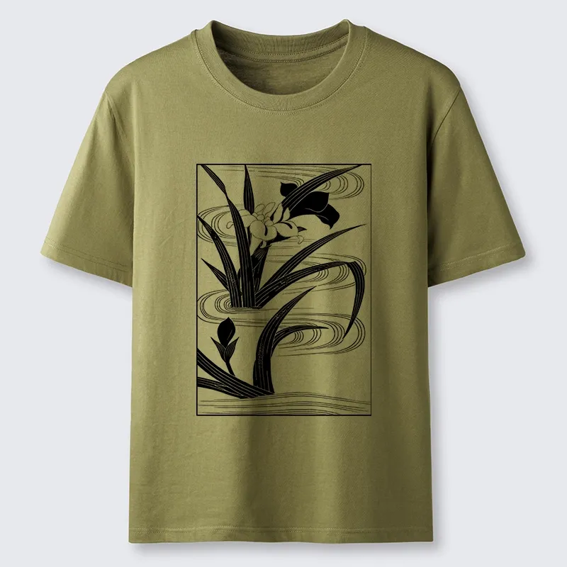 Tokyo-Tiger Japanese Iris Woodblock Art Classic T-Shirt