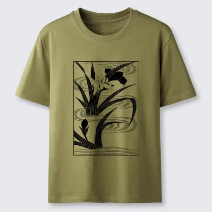 Tokyo-Tiger Japanese Iris Woodblock Art Classic T-Shirt
