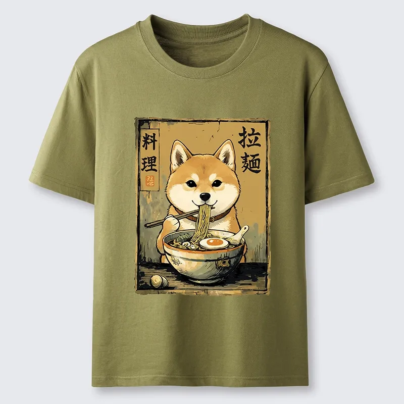 Tokyo-Tiger Shiba Inu Obsessed With Eating Ramen Classic T-Shirt