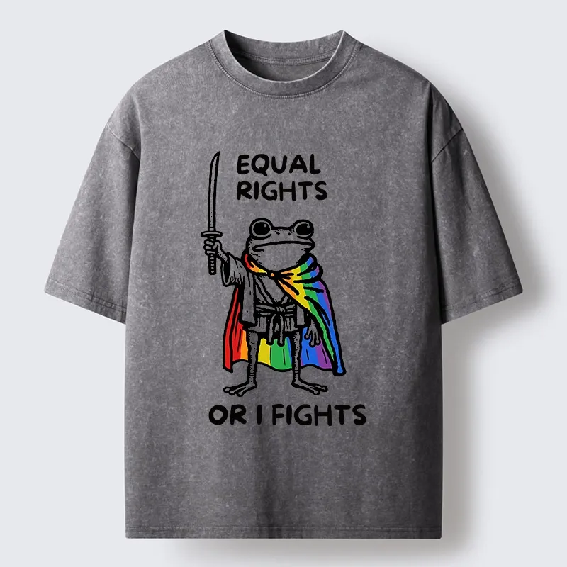 Tokyo-Tiger Equal Rights Or The Frog Fights Washed T-Shirt