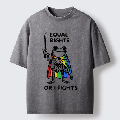Tokyo-Tiger Equal Rights Or The Frog Fights Washed T-Shirt