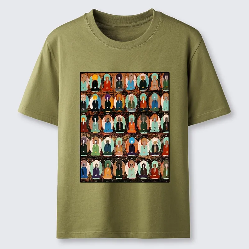 Tokyo-Tiger Peaceful Buddha Wall In Bright Colors Classic T-Shirt