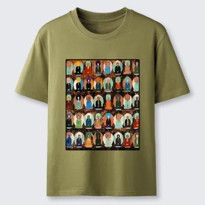 Tokyo-Tiger Peaceful Buddha Wall In Bright Colors Classic T-Shirt