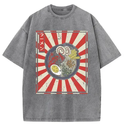 Tokyo-Tiger Japanese Delicious Ramen Washed T-Shirt