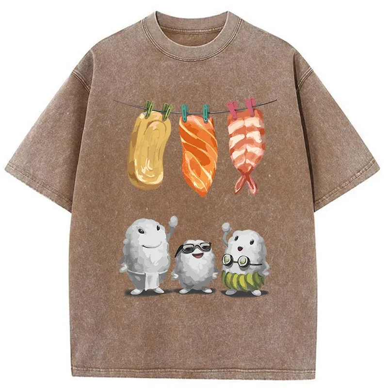 Tokyo-Tiger Sushis Are Drying Their Clothes Washed T-Shirt