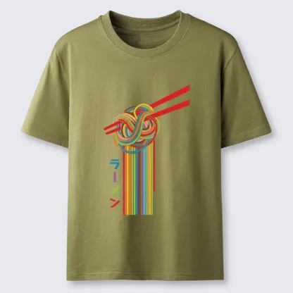 Tokyo-Tiger Colorful Noodles On Red Chopsticks Classic T-Shirt