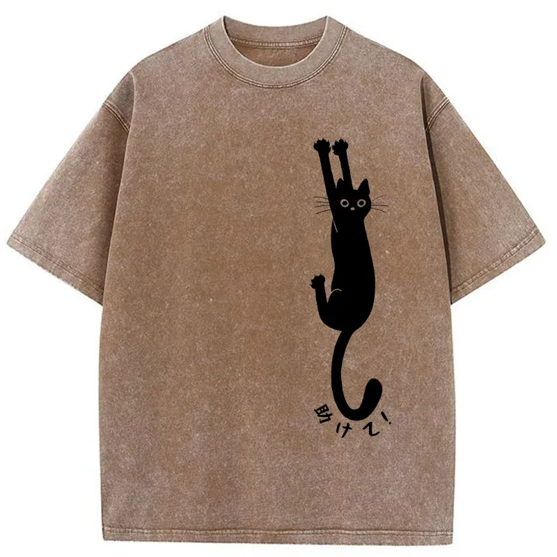 Tokyo-Tiger Cat Needs Help Washed T-Shirt