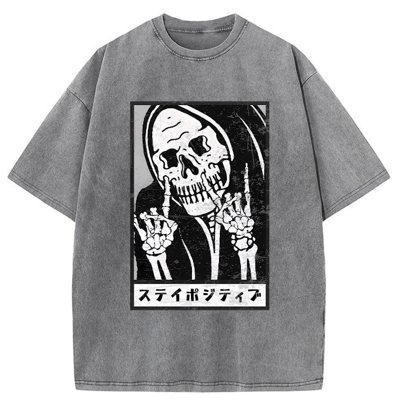 Tokyo-Tiger Stay Positive Washed T-Shirt