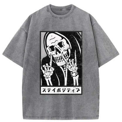 Tokyo-Tiger Stay Positive Washed T-Shirt