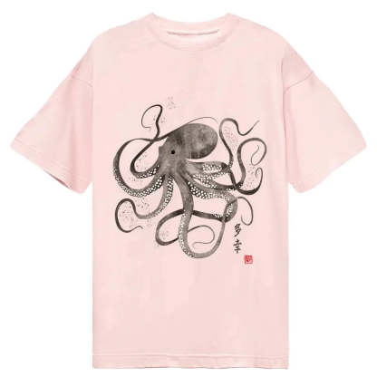 Tokyo-Tiger Octopus Japanese Calligraphy Classic T-Shirt