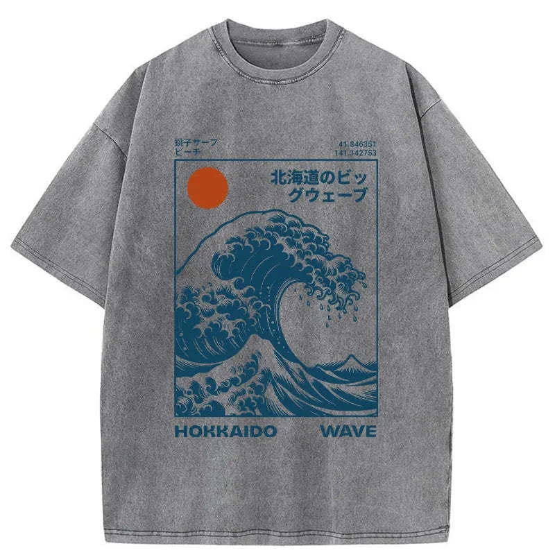 Tokyo-Tiger Hokkaido Wave Japan Washed T-Shirt