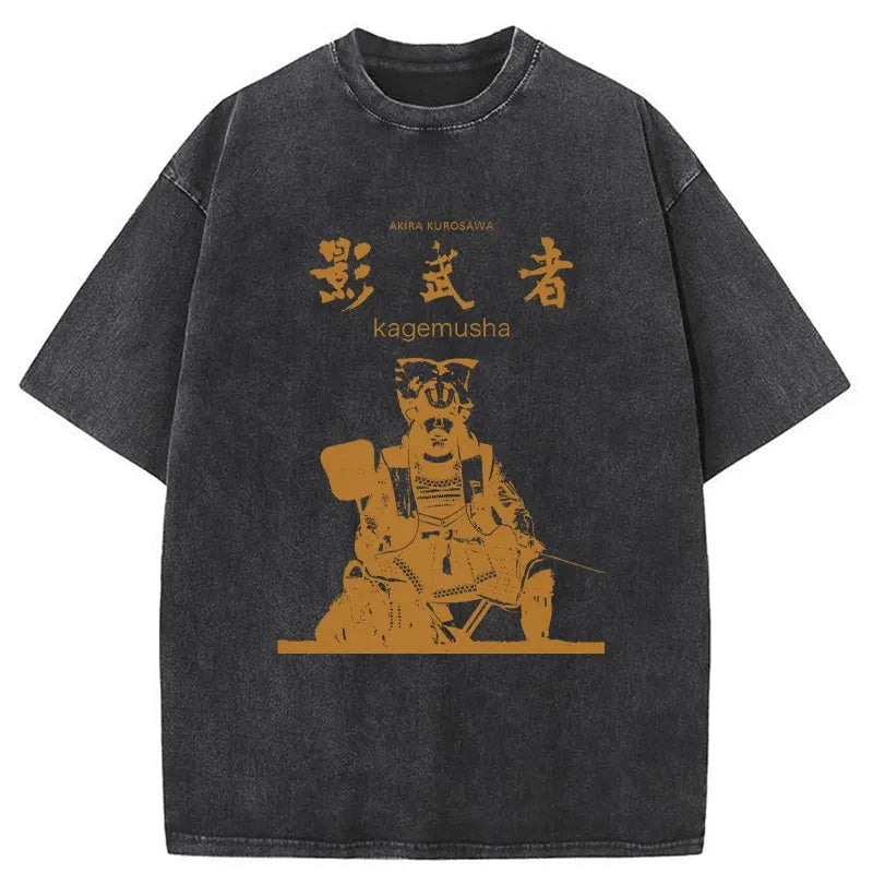 Tokyo-Tiger Japanese Shadow Samurai Washed T-Shirt