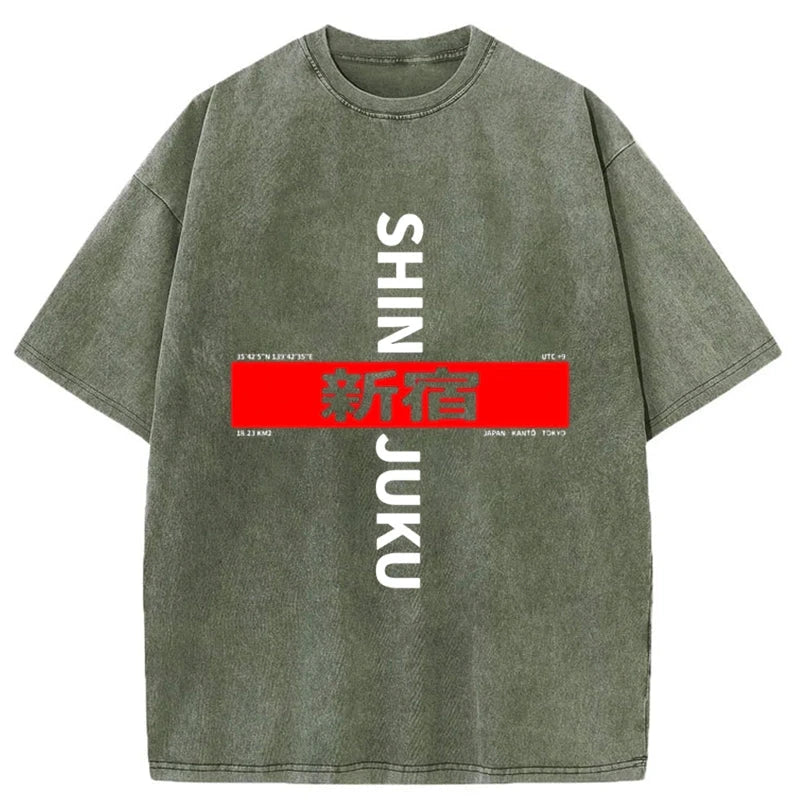 Tokyo-Tiger Shinjuku Prefecture Japan Washed T-Shirt