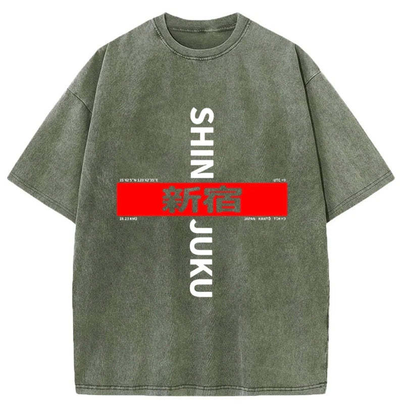 Tokyo-Tiger Shinjuku Prefecture Japan Washed T-Shirt Sale