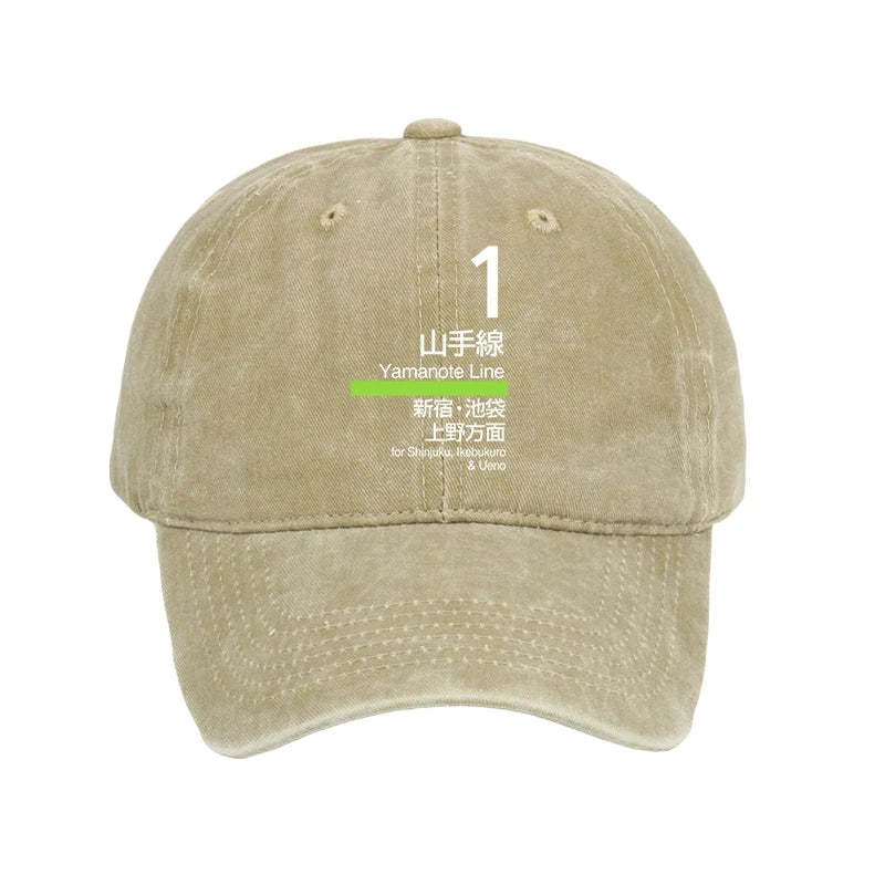 Tokyo-Tiger Tokyo Yamanote Line Platform Sign Washed Cap
