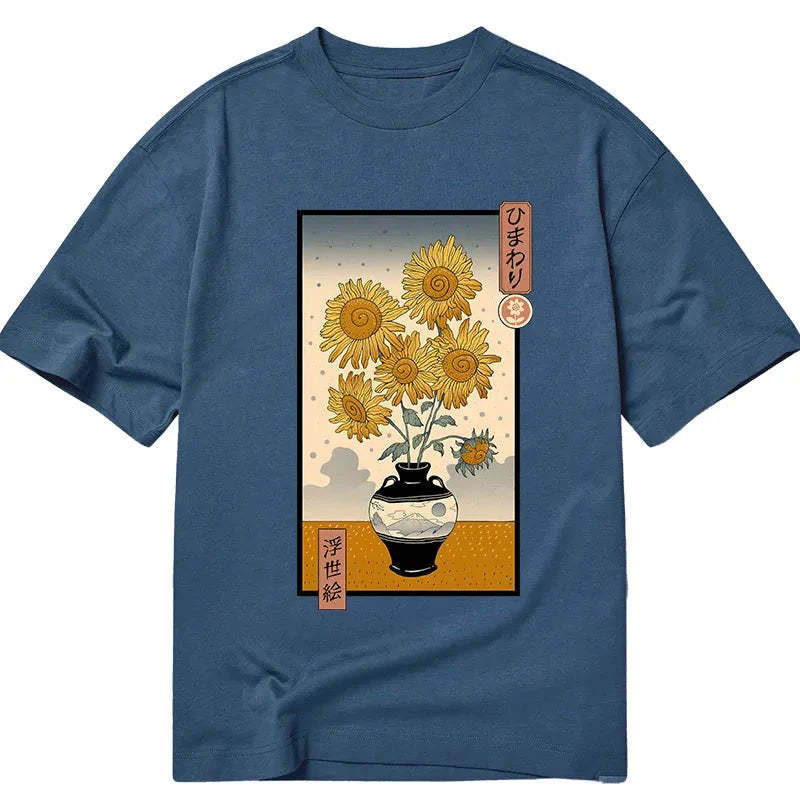 Tokyo-Tiger Sunflowers Ukiyo-e Classic T-Shirt
