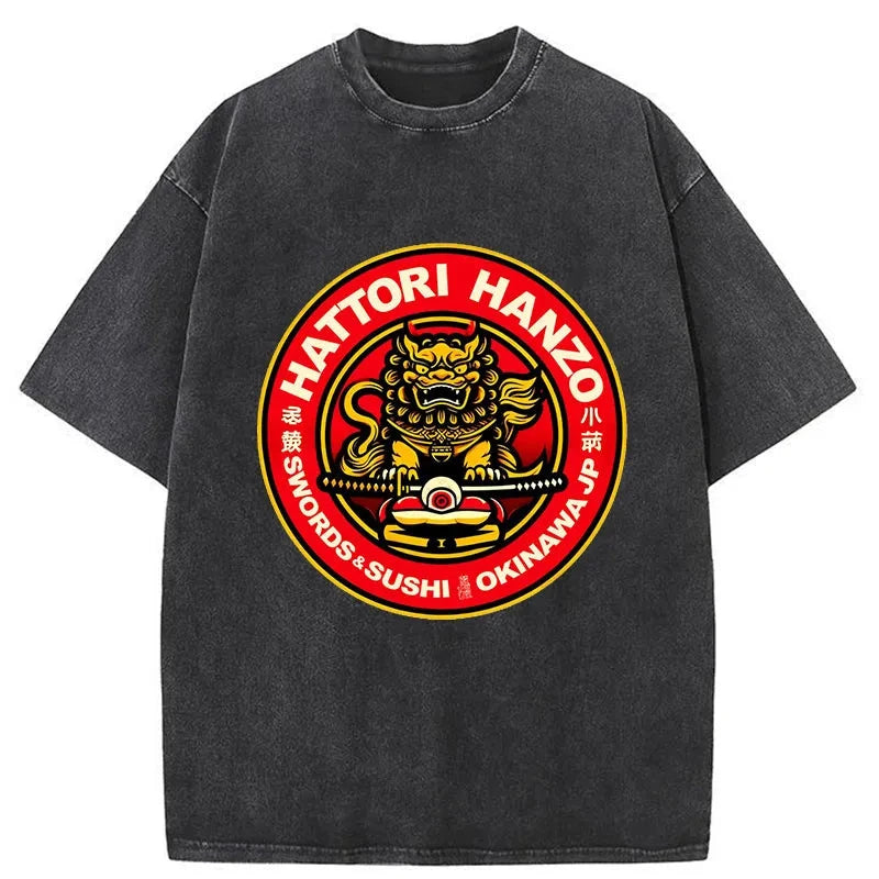 Tokyo-Tiger Hattori Hanzo - Swords Sushi Washed T-Shirt
