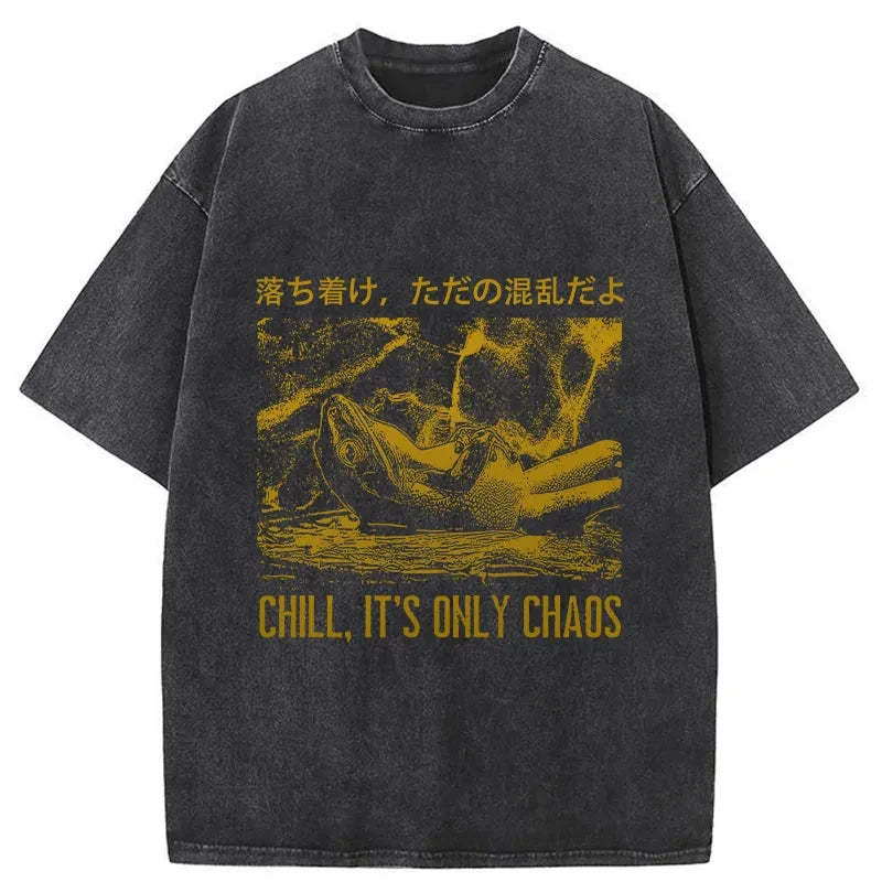Tokyo-Tiger Cool Frog Japanese Washed T-Shirt