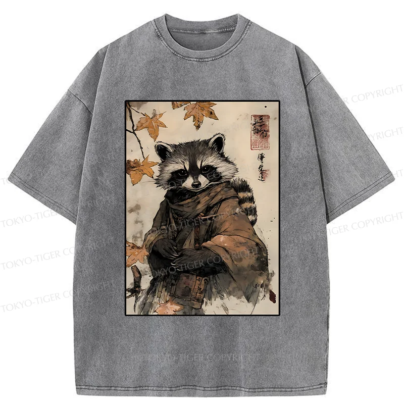 Tokyo-Tiger Raccoon Ninja Washed T-Shirt