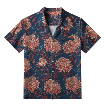 Tokyo-Tiger Blooming Chrysanthemums Aloha Hawaiian Shirt