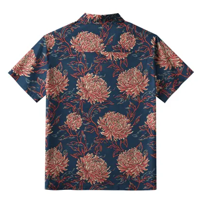 Tokyo-Tiger Blooming Chrysanthemums Aloha Hawaiian Shirt