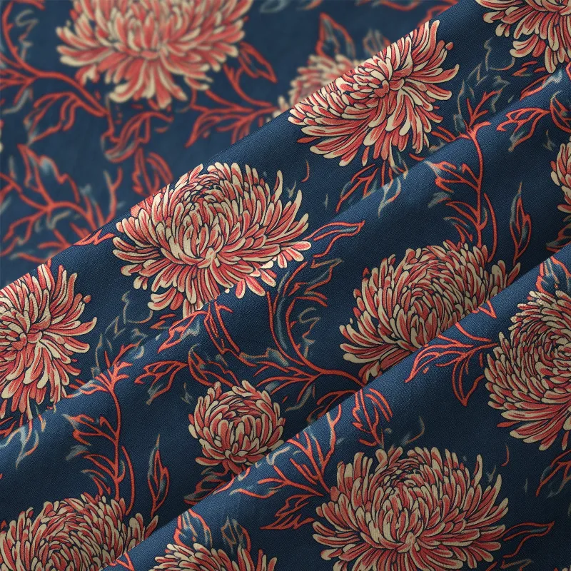 Tokyo-Tiger Blooming Chrysanthemums Aloha Hawaiian Shirt