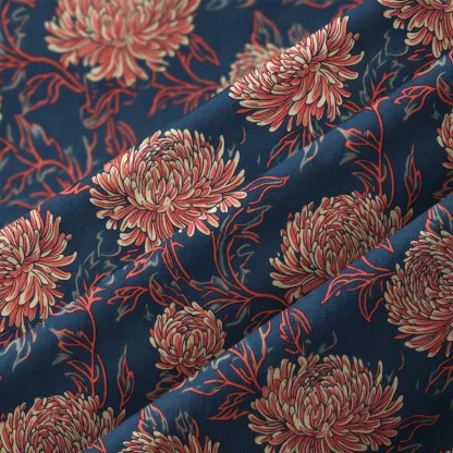 Tokyo-Tiger Blooming Chrysanthemums Aloha Hawaiian Shirt