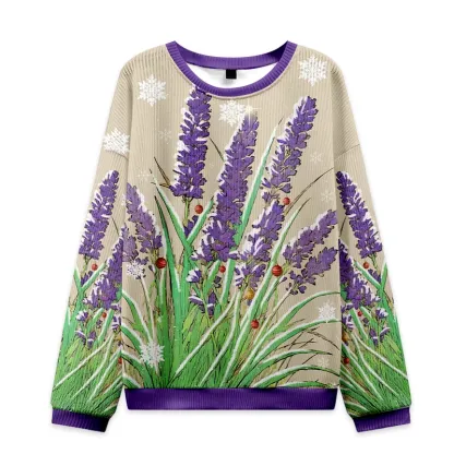 Tokyo-Tiger Japanese Lavender Christmas Ugly Sweatshirt