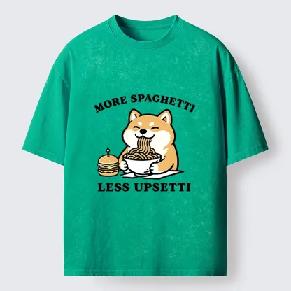 Tokyo‑Tiger Funny Spaghetti Dog Washed T‑Shirt