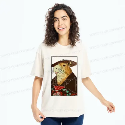 Tokyo-Tiger Capybara In Kimono Washed T-Shirt
