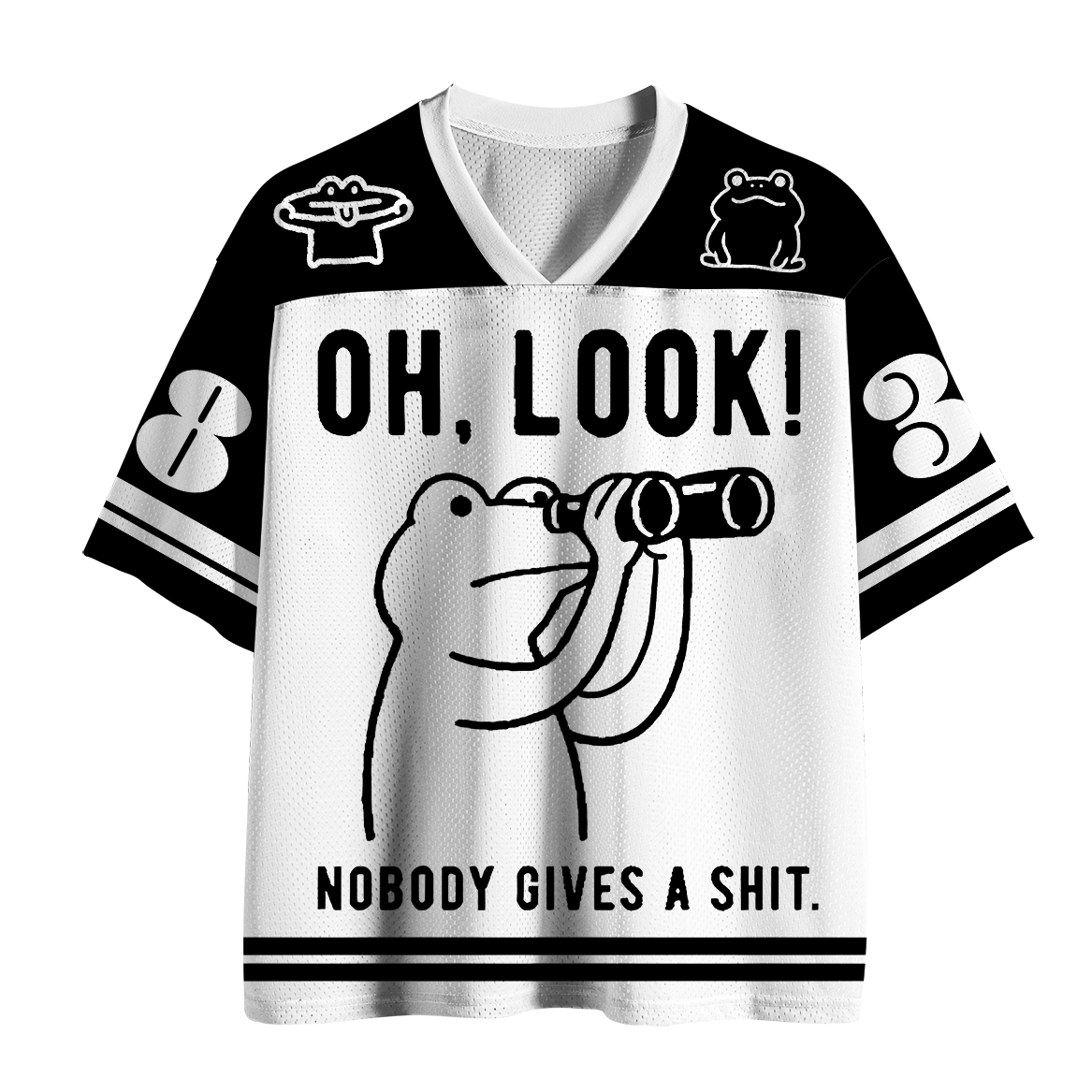 Tokyo-Tiger Nobody Cares Sarcastic Frog Mesh Jersey