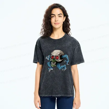 Tokyo-Tiger Japanese Skeleton Yokai Washed T-Shirt
