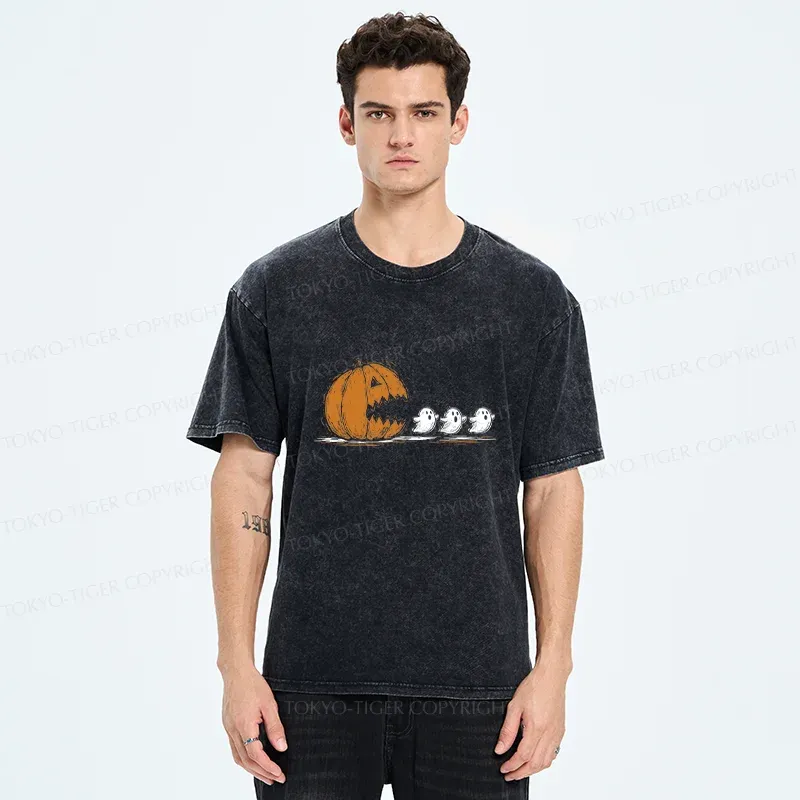Tokyo-Tiger Halloween Game Washed T-Shirt