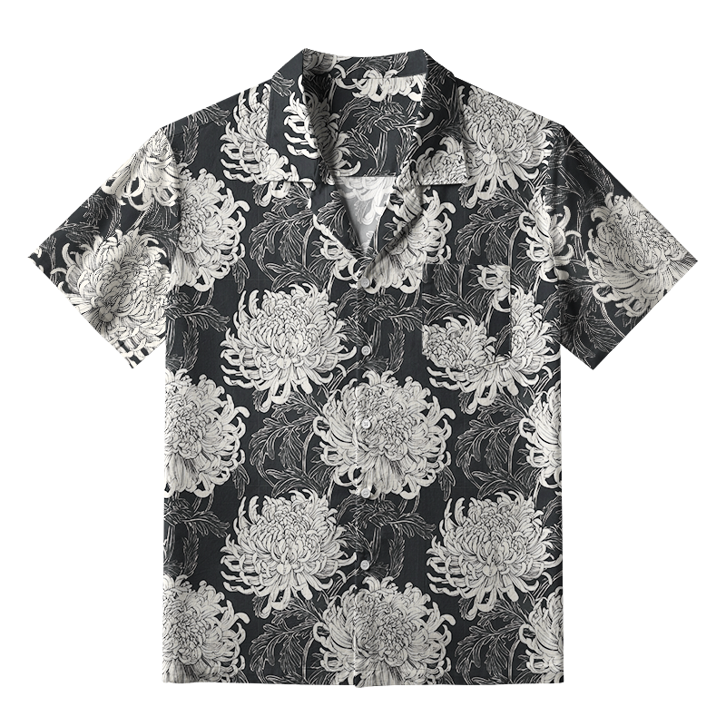 Tokyo-Tiger Blooming Chrysanthemums Japan Aloha Hawaiian Shirt