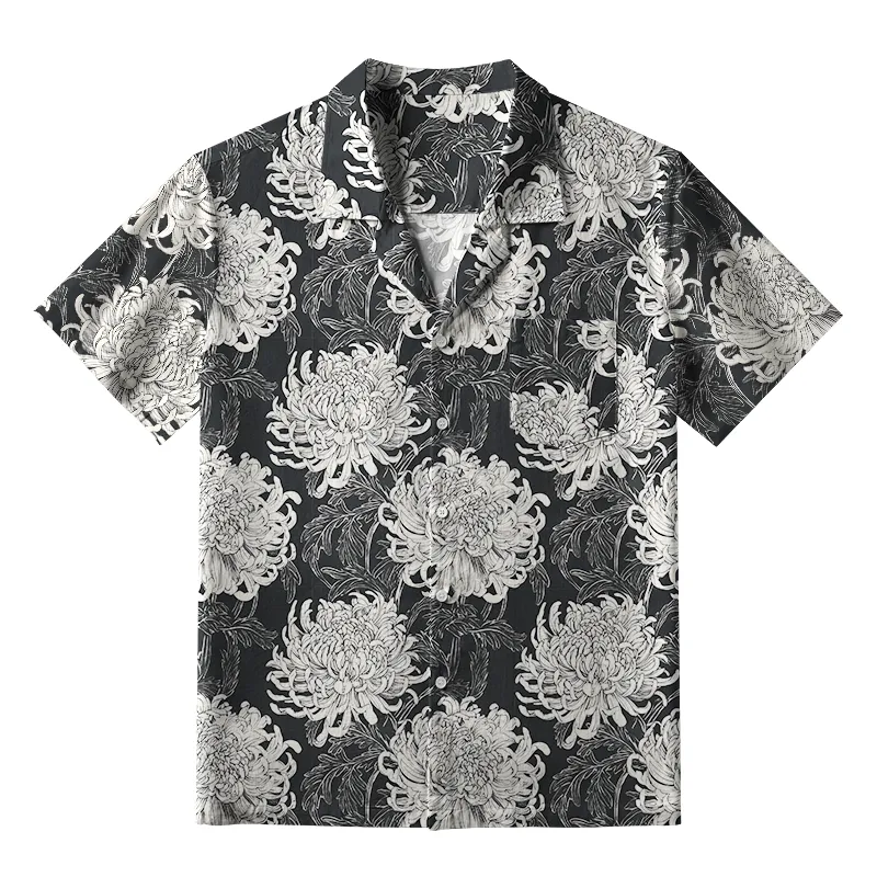 Tokyo-Tiger Blooming Chrysanthemums Japan Aloha Hawaiian Shirt