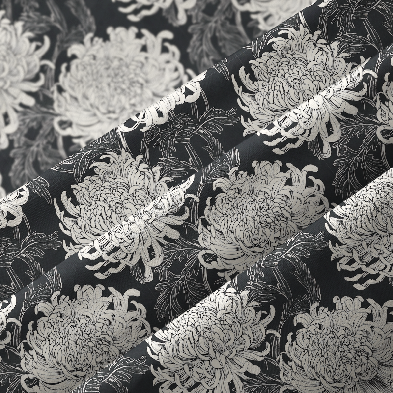Tokyo-Tiger Blooming Chrysanthemums Japan Button-up Shirt