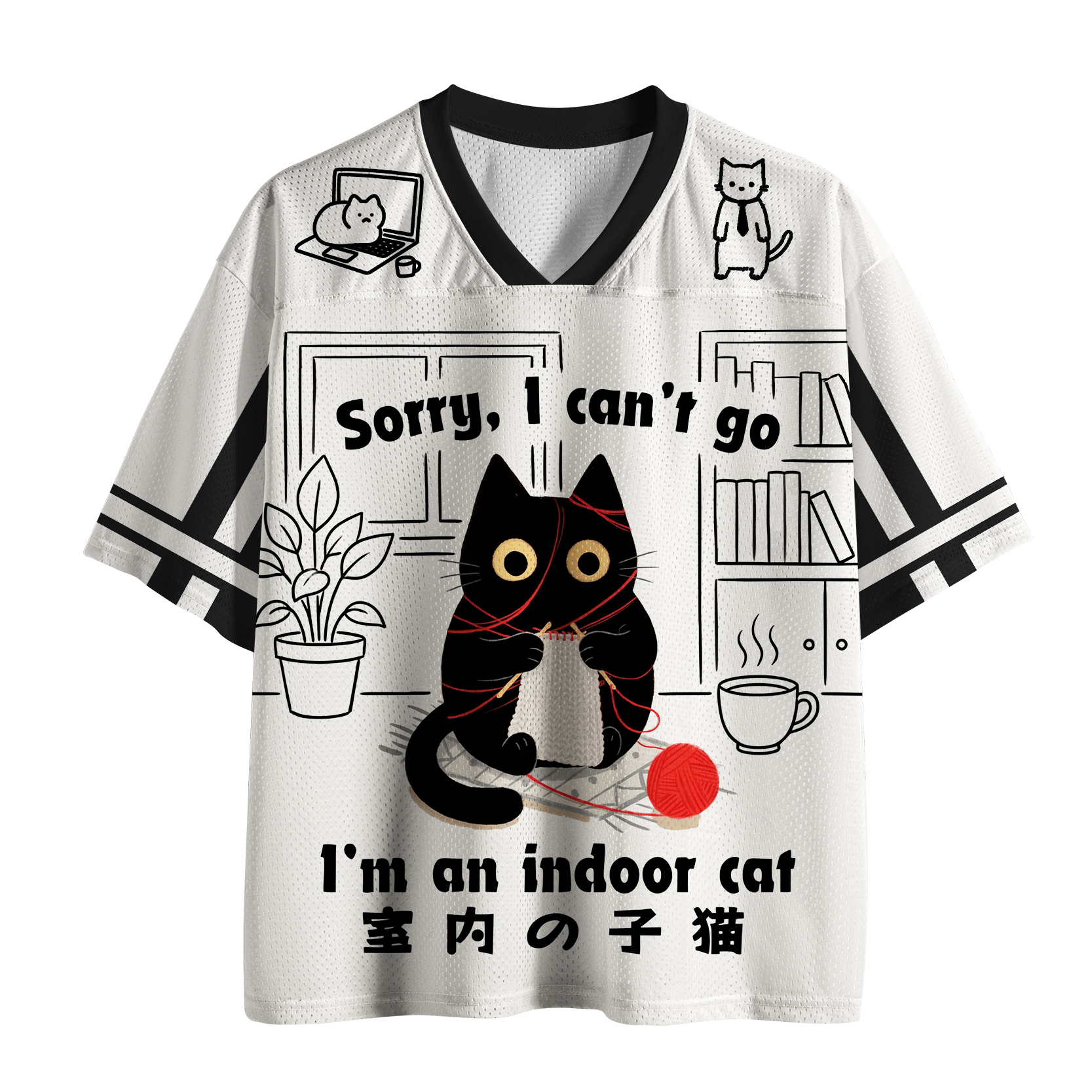 Tokyo-Tiger Indoor Cat Meme Mesh Jersey