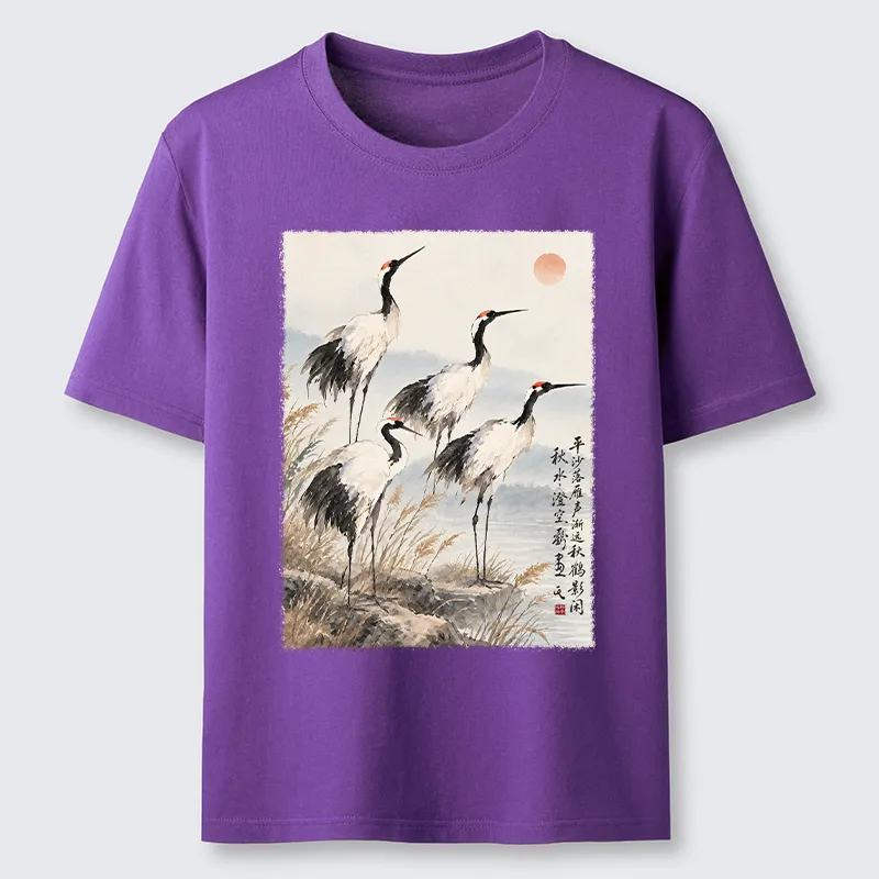 Tokyo-Tiger Vintage Oriental Crane Art Classic T-Shirt