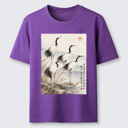 Tokyo-Tiger Vintage Oriental Crane Art Classic T-Shirt