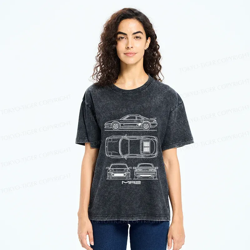 Tokyo-Tiger Japanese Classic Cars Washed T-Shirt